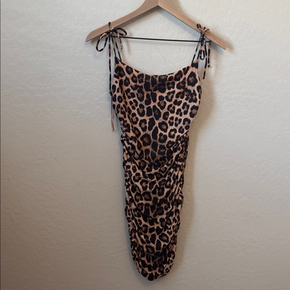 Good American Satin Ruched Adjustable Spaghetti Strap Mini Dress Size 1 - Picture 2 of 5